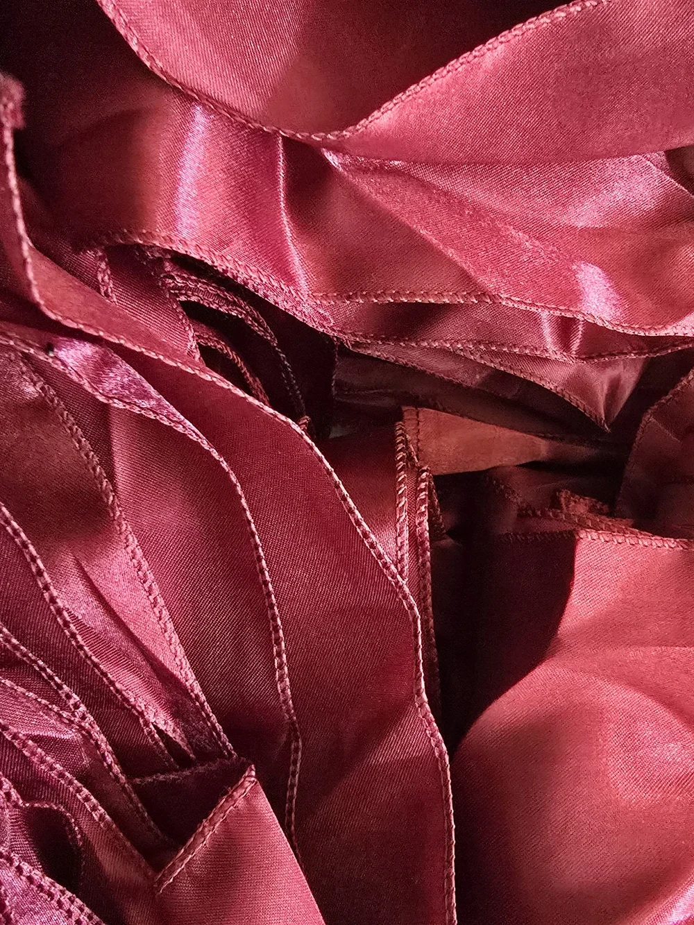 Burgundy Satin Chair Sashes - 12 Pack